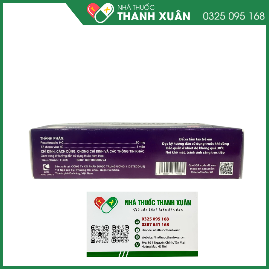 Thuốc CetecoCenfast 60 điều trị viêm mũi dị ứng, mày đay